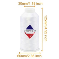 Sissewpro 40WT Machine Embroidery Thread 3 Big Spool (5,000M 5000M, 3 White