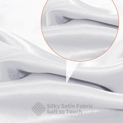 White Satin Fabric by the Yard, 1 Yard X 60 Inch Wide Silky Charmeuse Satin Fabr