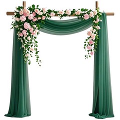 6.7 Yards Dark Green Sheer Wedding Arch Draping Fabric Chiffon 29 Inch x 20ft