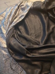 Black and Silver Metallic Shiny Stretchy Fabric 1 2/3 yards x 54 inches