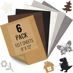 6PCS Felt Fabric Sheets 9″ X 12″ – 1.6Mm Thick Soft Assorted Color Felt for Craf