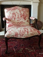 Gorgeous Paris Toile 80’s Vintage Style Red Wine Fabric Sold By The Yard