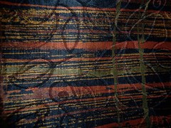 2.5yd DESIGNER FABRIC ITALIAN BLACK GOLD RUST BRICK SATIN FACED MATELASSE PANELS