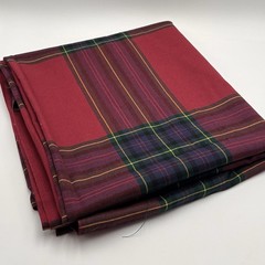 Scottish Tartan Double Sided Fabric Wool Plaid Burgundy Blue Yellow Green 4YDx62