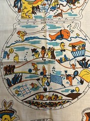 Vintage Cut Sew Panel 1970s Zoo Fish Bowl Rare Gem Unique