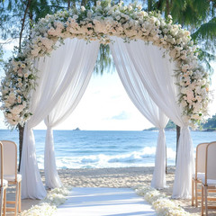 Wedding Arch Draping Fabric 28″ X19Ft, Sheer Chiffon Fabric Backdrop,1 Panel Whi