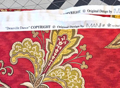 Deauville Dance TWO YARDS IMAN Home Fabric Dark Red Mustard Paisley Vine Print