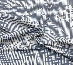 VILLA NOVA BERG CHAMBRAY BLUE MODERN GEOMETRIC EXCLUSIVE FABRIC 6 YARDS 54″W