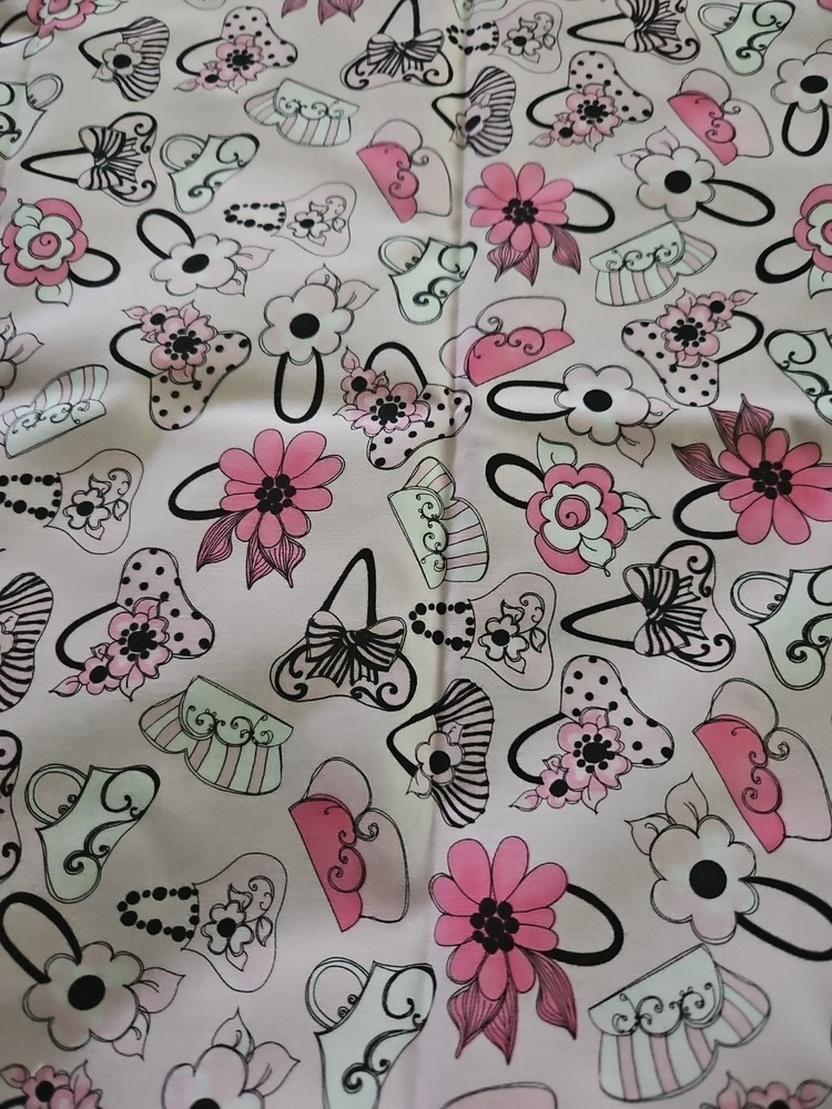 HTF Loralie Harris For Loralie Designs “Lady Bags”Cotton 18″x 44” Wide