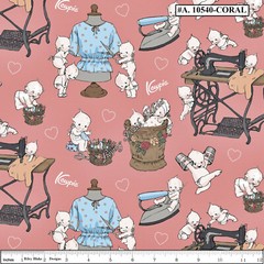 RILEY BLAKE “SEW KEWPIE” SEWING THEME VINTAGE MACHINE FABRIC PRICED @ 1/2 YD