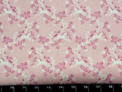 Tina Scrap 9″x21″ Pink Unicorn Flower Lattis Leaf Rose Floral Pony Cotton Fabric