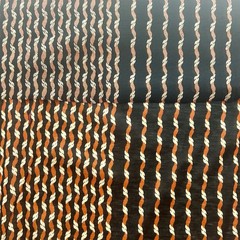 Vintage Black Orange Cream Stretch Knit Fabric 2.5 Yd x 56 In