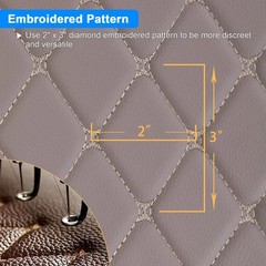 Gray Quilted Vinyl Faux Fabric 59″ Wide Foam Backed Car Headliner Upholstery DIY