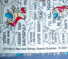 Ren & Stimpy Speech Bubbles Fabric 90’s Cartoon ~ By the 1/2 Yard – CP74612