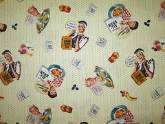 Vintage Kelloggs Cereal Corn Flakes Blue Snacks Food Cotton Fabric FQ