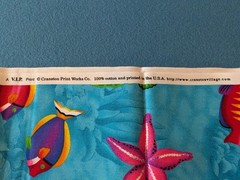 Cranston Fabric Tropical Fish Ocean Seahorse Starfish 56″ X 45” Bright Blue Aqua