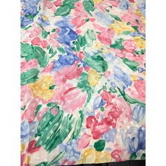 Vintage 80’s 90’s Sewing Fabric Lightweight Silky Synthetic Colorful Pastel