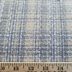 Beige, Gray, White, Soft Textured Plaid Flat Boucle Suiting from Tahari – Chic!