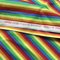 Rainbow Multi Color Stripe Zoology 2340 Northcott Studio COTTON FABRIC Per Yard