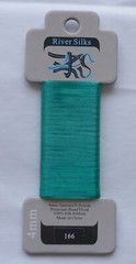~ River Silks SILK RIBBON 4mm. COLOR 166 VIRIDIS Green Hand Dyed 5.5 Y Wont run