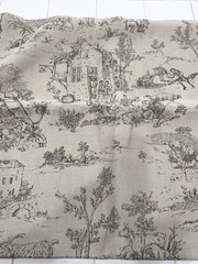 French Country Farm Life Toile Tan Beige Natural Fabric Approx 59 x 114 Inches