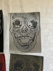 4 Pieces faux leather Fabric Embossed Textured Skull Design For Arts & Crafts