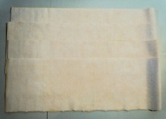 Vinyl Faux Leather Fabric Strips 8″x 54″ Color Yellow With Flocked Back Lot of 4