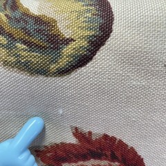 Schumacher J H Thorp JACOBEAN PRINTED CREWEL Cotton Linen Fabric ~ 3.25 yds READ
