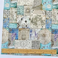 Vintage newspaper girl oil painting girl Cotton Fabric Sew Clothes Dress Fabric