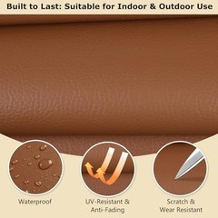 ANMINY Vinyl Fabric by the Yard, 54″ W 0.7MM Faux Leather, Brown 1 Yard |