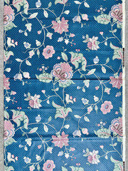 3 Yds Vintage Atelier Originals An-Long Lee Blue Jacobean Upholstery Fabric