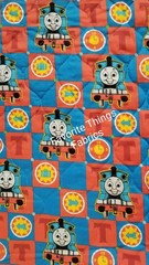 34 1/2″ X 45″ Thomas The Train NEW Unfinished Reversible Print Quilted Panel.