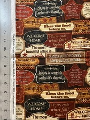 Plain & Simple Sayings FQ (18” x 22”) Henry Glass Cotton Fabric – New