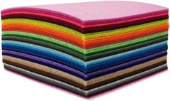 Vibrant 44PCS Craft Felt Sheets – 4×4 inches, 1mm Thick for Unlimited Creativity