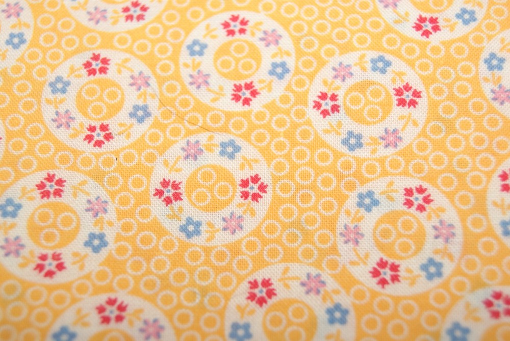 1 Yd Aunt Grace Judie Rothermel Marcus Bros Yellow Lifesaver Quilt Top Fabric
