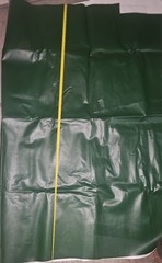 Green Faux Leather Fabric Piece, Solid Color, Synthetic Fiber Content