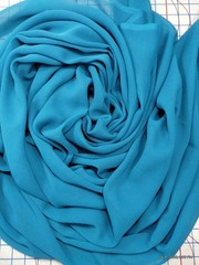 Vintage Teal Open Weave Mock Linen Fabric Heavy Acrylic Polyester Moss Crepe 6Yd