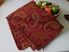 Vintage Tapestry Fabric Paisley Upholstery Fabric Woven Jacquard 40″ x 56″