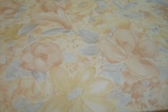 ONE Yd Carole FABRIC Floral Drapery pastel Gray Amber Softened Cotton 54″ w BTY