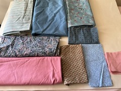 Quilting Sewing Crafts Fabric Lot Paisley Floral Solid Blue Pink Roses Cotton