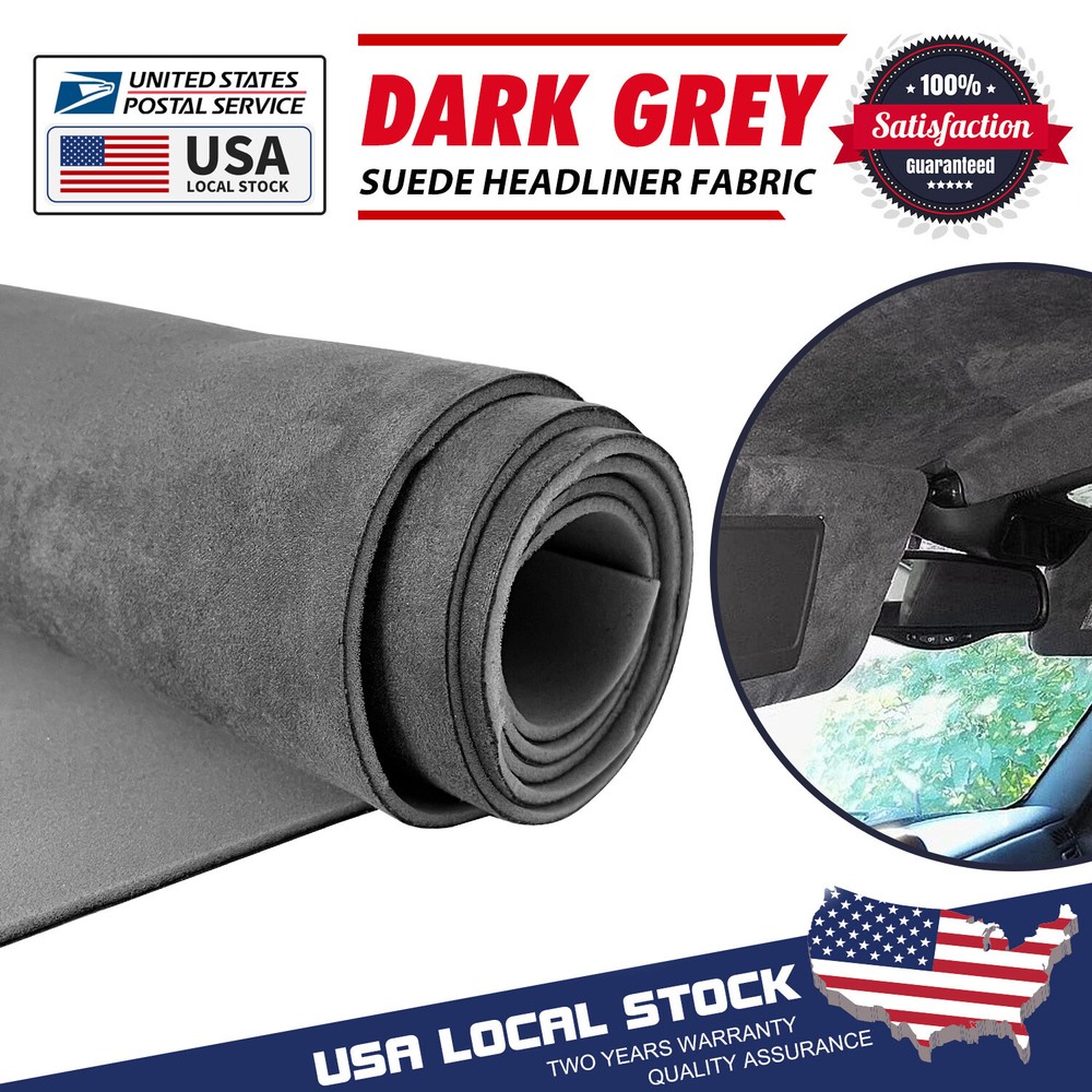 Gray Suede Headliner Fabric Material 80″x60″ Car Interior Roof Liner Upholstery