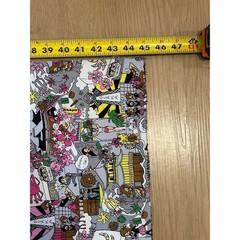 Japanese Fabric Osaka Kyoto Novelty Print Grey Pink 18×45 Cotton Remnant