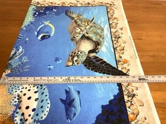Springs Industries Cotton Fabric Panel Coral Sea #6729 33” Wide 43.5” Tall