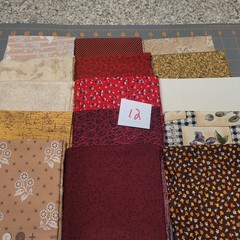 LOT OF 15 FAT QUARTERS COTTON FABRIC ASSTD COLORS & DESIGNS lot 12