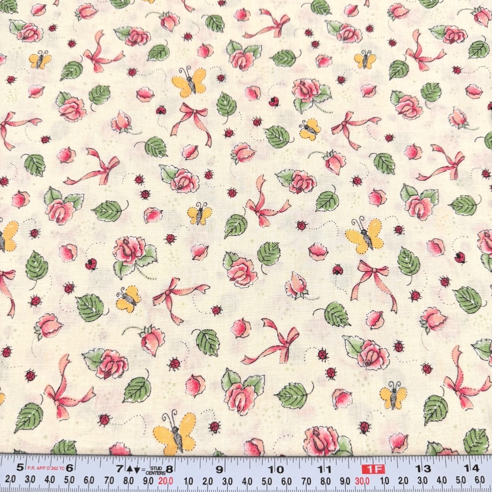 Vintage Nadia’s Garden Marjorie Smith Steele Fabri-Quilt Cotton by the HALF YARD