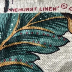 Vtg Waverly Pinehurst Linen Jacobean Floral Decorator Upholstery Fabric 4 yd 12″