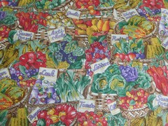 BTY COUNTRY MARKET cotton fabric Hoffman International FRUIT VEGETABLES GARDEN