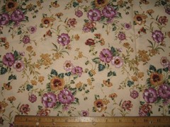 VTG Faye Burgos Marcus Brothers Metallic Pansy on Tan Cotton BTY 44″ Wide