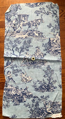 QUADRILLE European Toile in Blue and White 17 x 34″ Linen Blend Fabric Sample