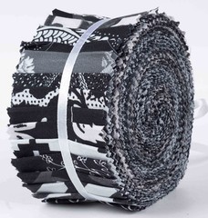 40 PCS Floral Artistic Print Cotton Precut Fabrics Quilting 2.5×42 Inch Black